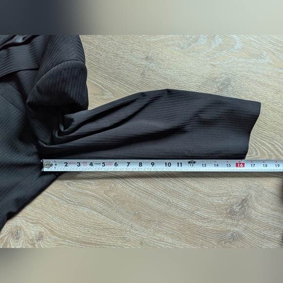 Lanfranco Classic Black Men's Pinstripe Suit Jacket Formal Refined Sleek - Picture 9 of 15